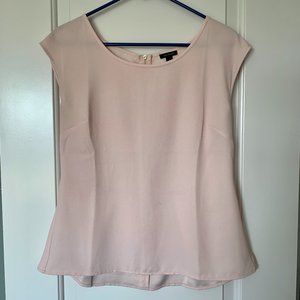 Ann Taylor Back Zip Peplum Blouse in Blush Pink 8
